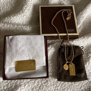 Gold Coach Tag Necklace